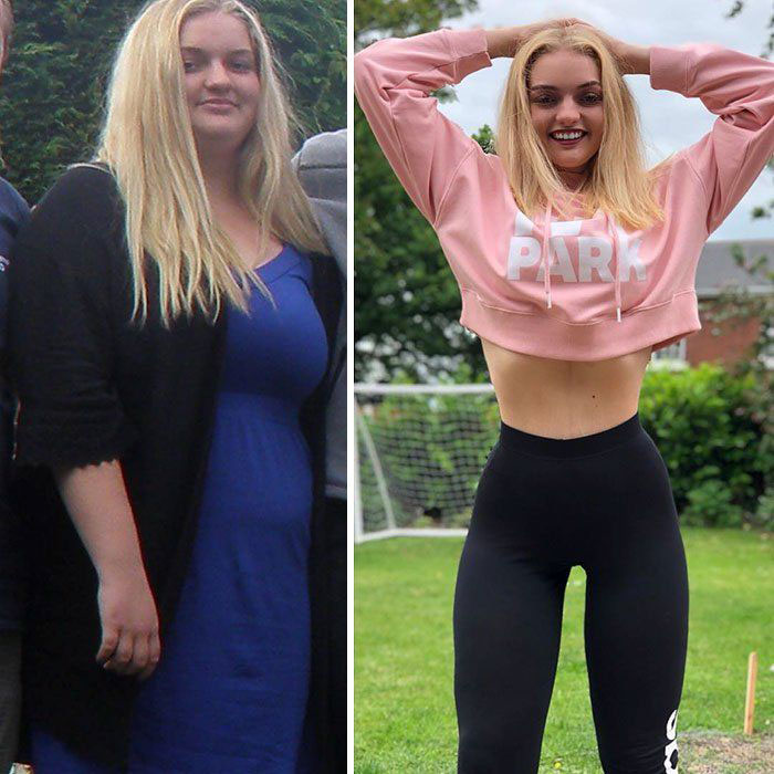 Foto de antes y después de bajar de peso con sindiet productos naturales